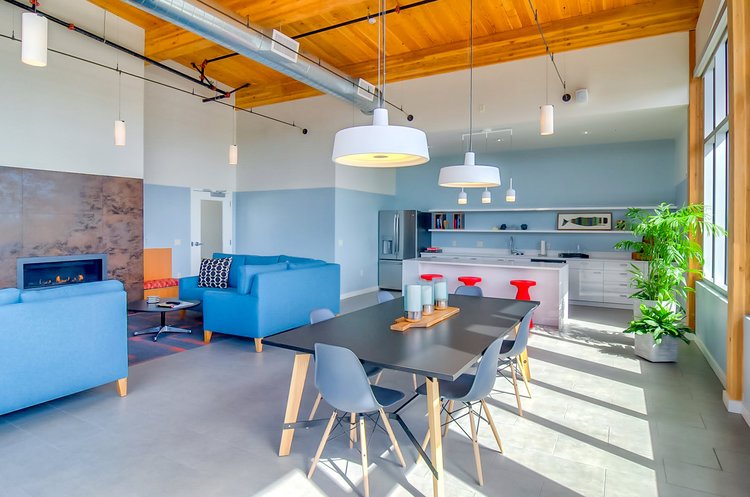 The Rise Oldtown Portland Living Room Drywall