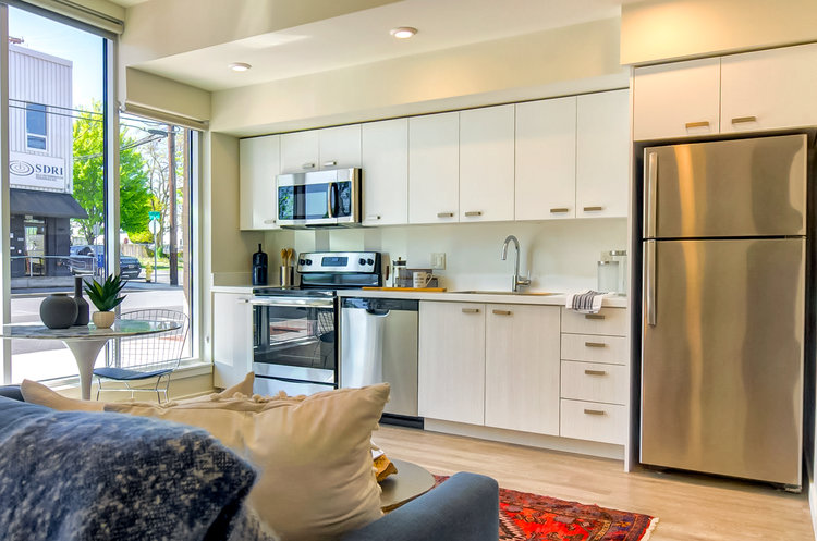 The Rise Oldtown Portland Kitchen Drywall